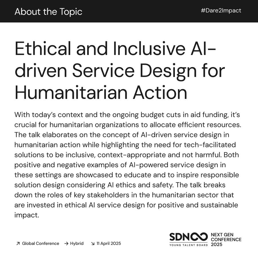 Talk Topic Ethical and Inclusive AI-driven Service Design for Humanitarian Action